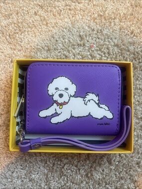 Purple Dog-Print Zip Wallet Wristlet - Women